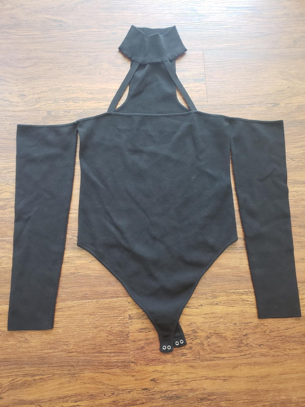 Michael Costello x Revolve Black Knit Bodysuit Top Size XL